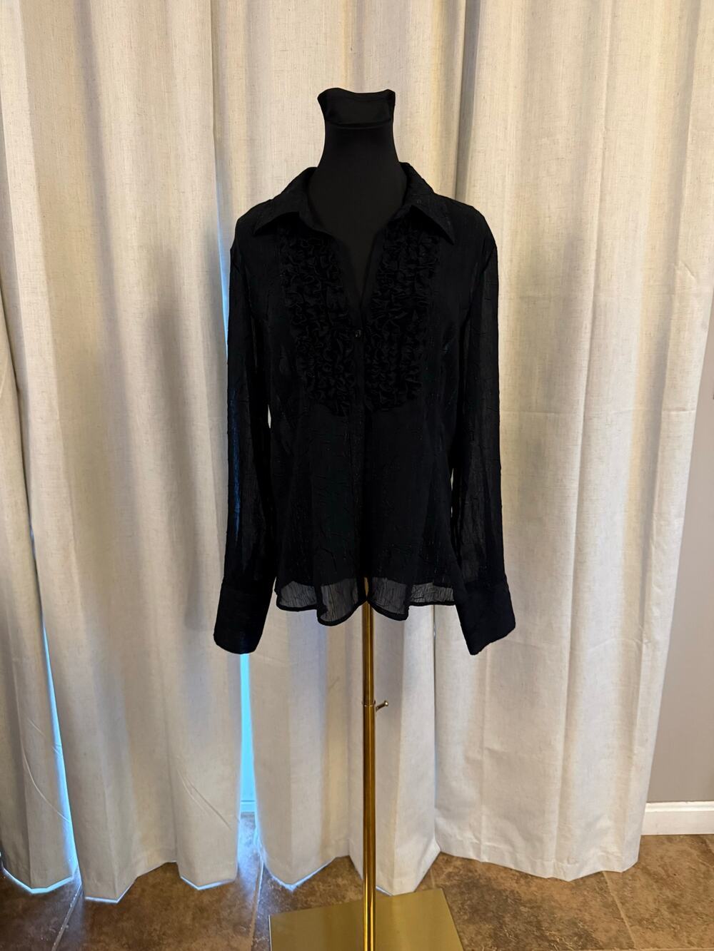 Sheer Tuxedo Top By Jeanstar Size Large